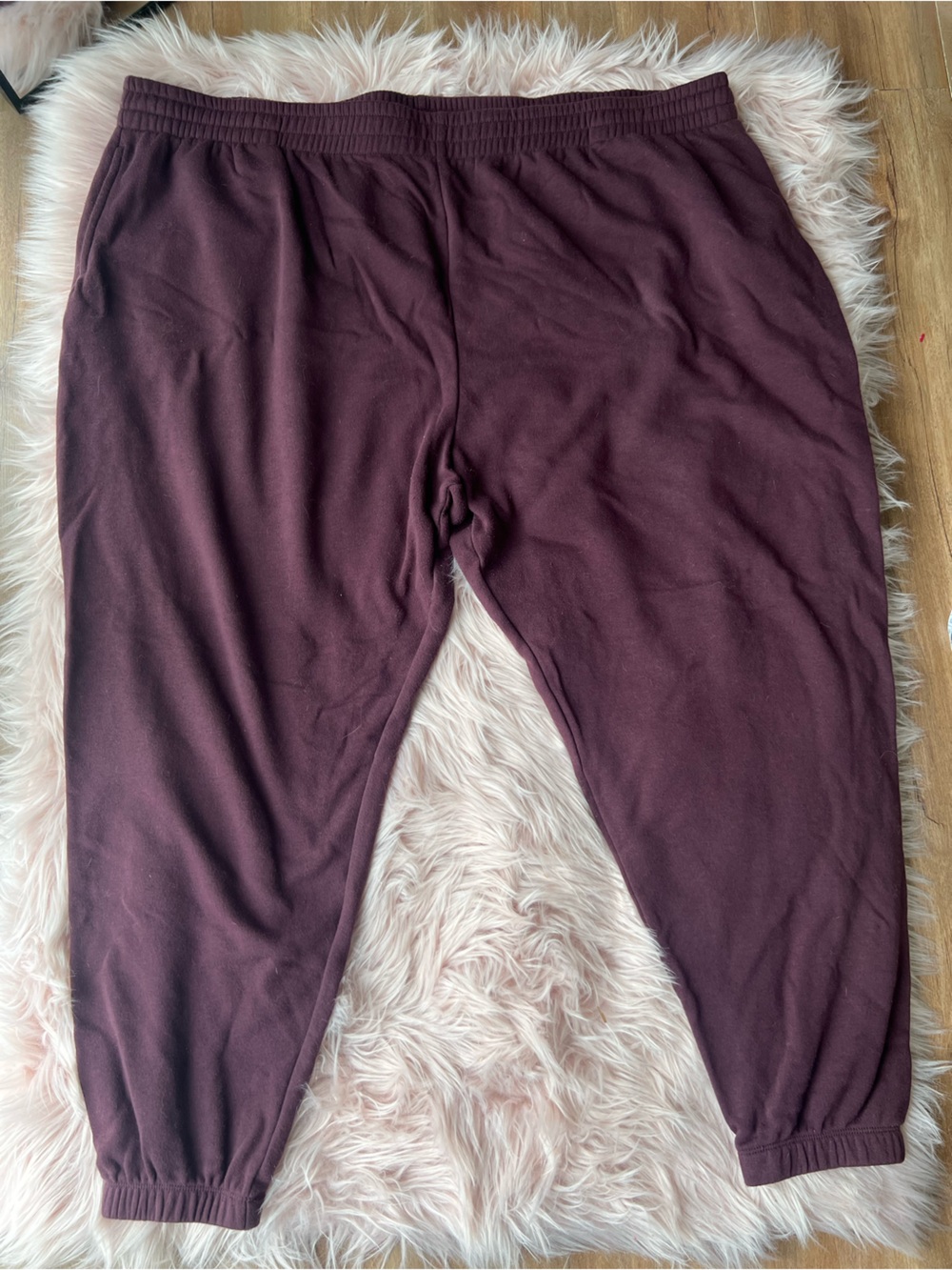 Terra & Sky Burgundy Cotton Blend Joggers Plus Size 3X